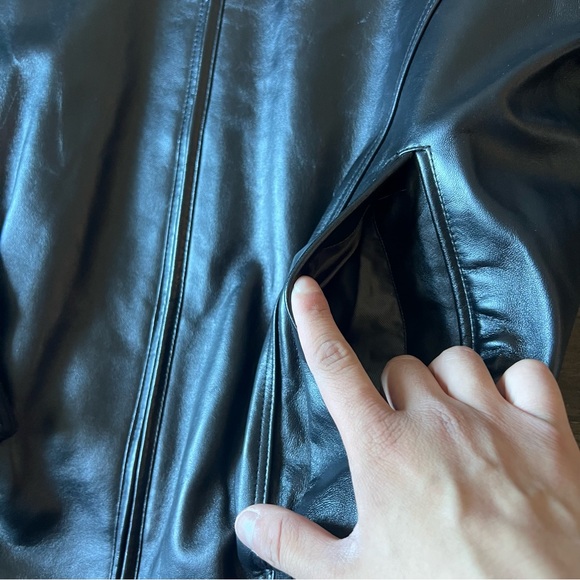 Pelle Pelle Men's Vintage Fur Hooded Leather Jacket Black Size 40 NEW - Picture 12 of 15